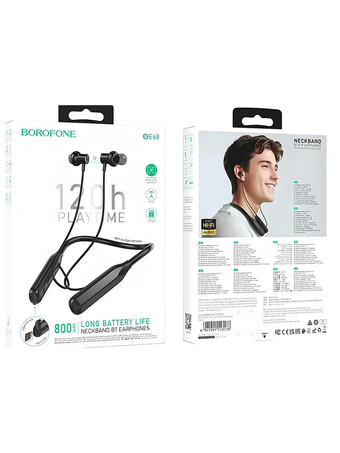 Audífonos Bluetooth Borofone Be68 Cloud 120 Horas Negro 3