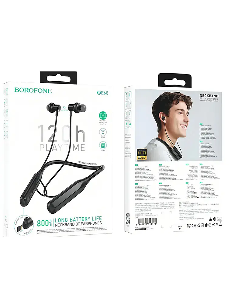Audífonos Bluetooth Borofone Be68 Cloud 120 Horas Negro 3