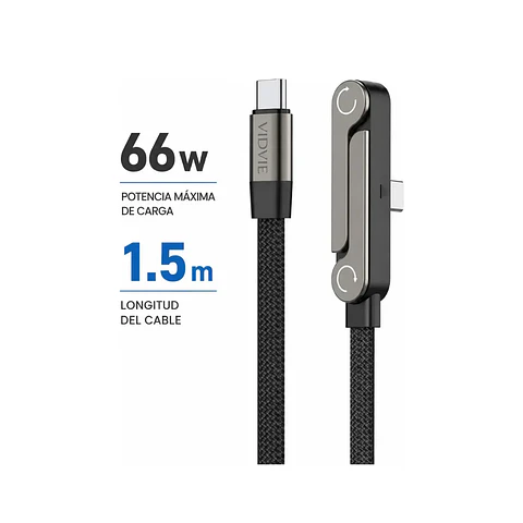 Cable Super Carga Rapida 66w Tipo C a C Soporte Plegable