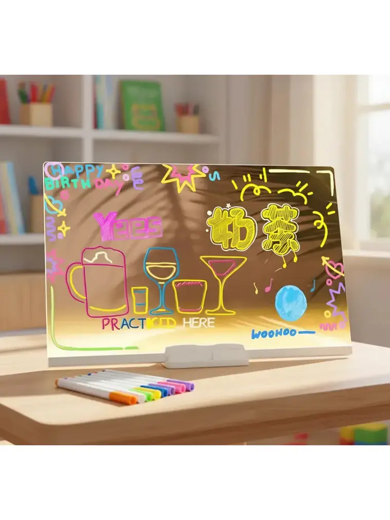 Pizarra Mágica Led Tablero Niños 7 Plumones Juguete 1