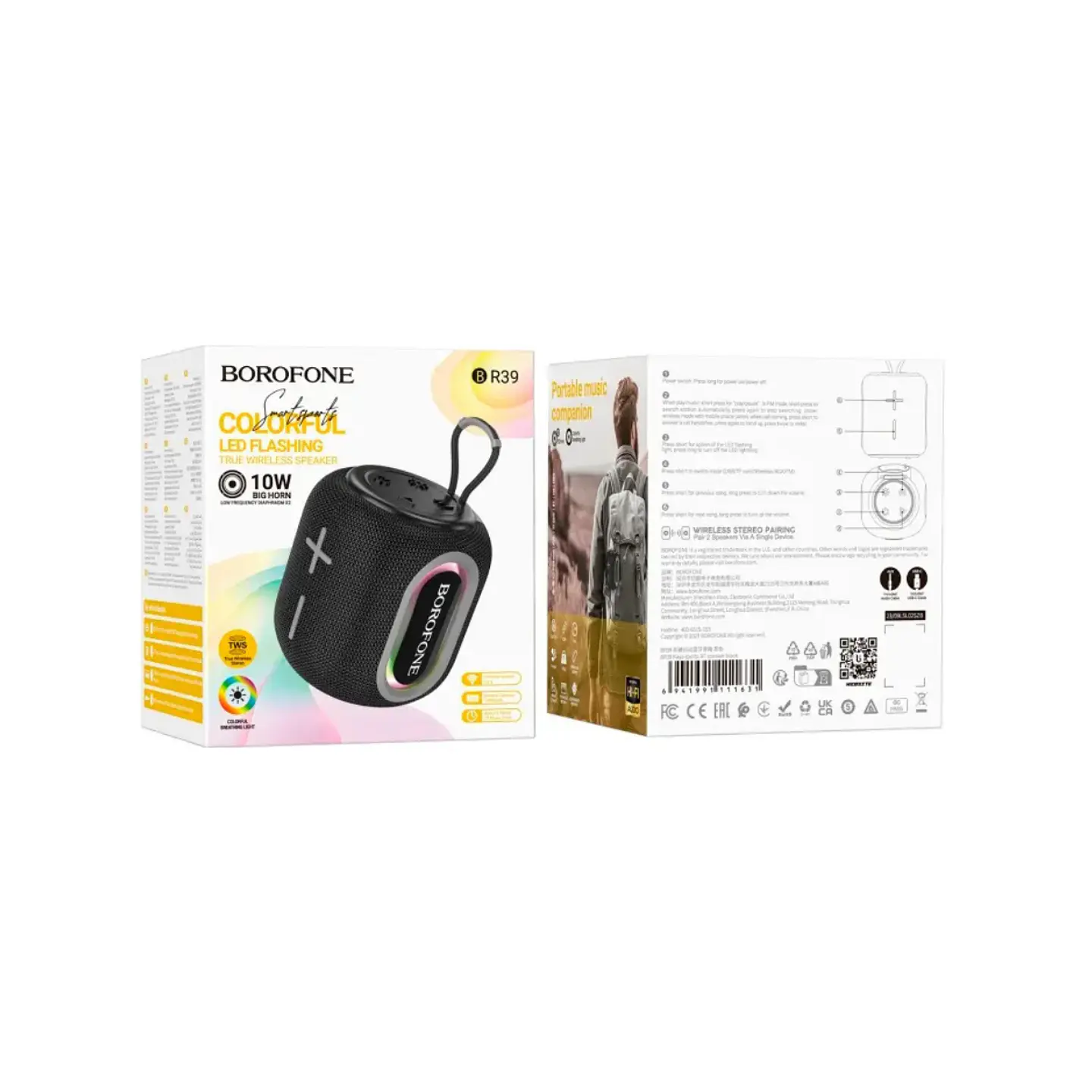 Parlante Bluetooth Borofone Br39 10w Fm Negro 3