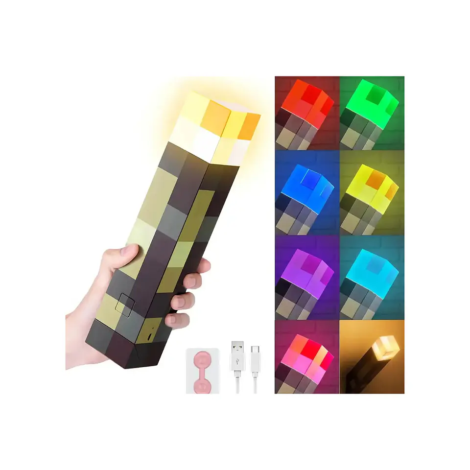 Lampara Minecraft decorativa antorcha Sin sujetador de Pared 2