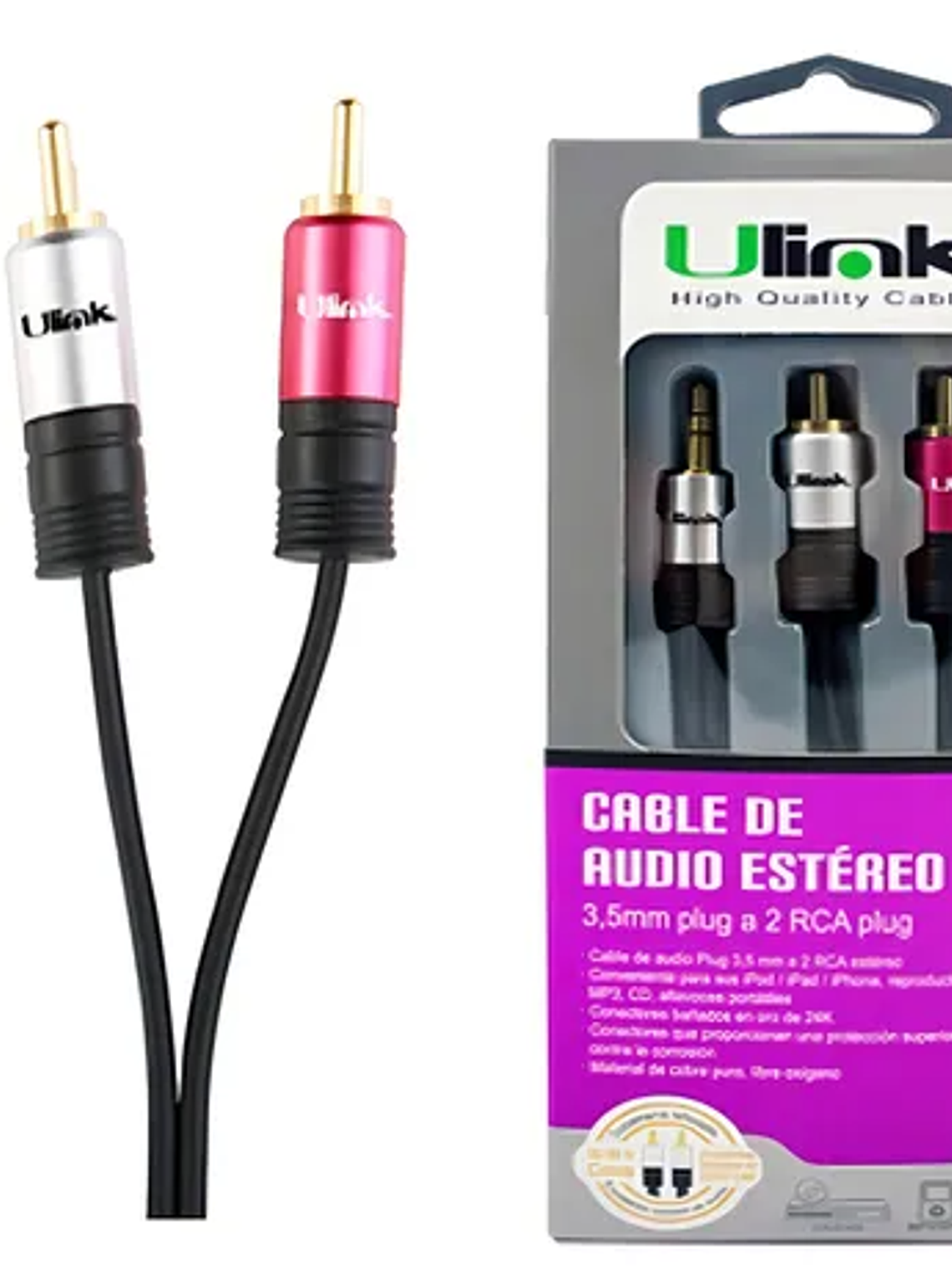 CABLE DE AUDIO ESTEREO ULINK 1.8MTS 1