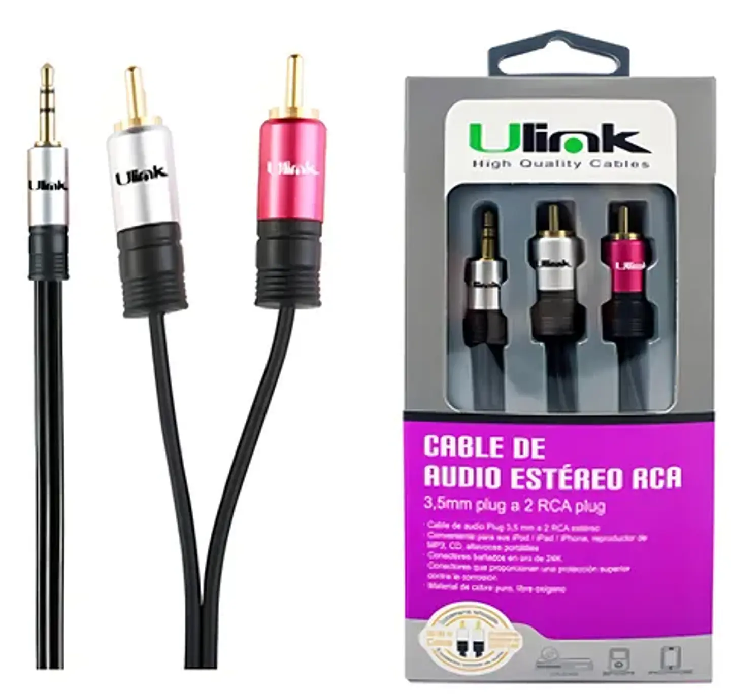 CABLE DE AUDIO ESTEREO ULINK 1.8MTS 1