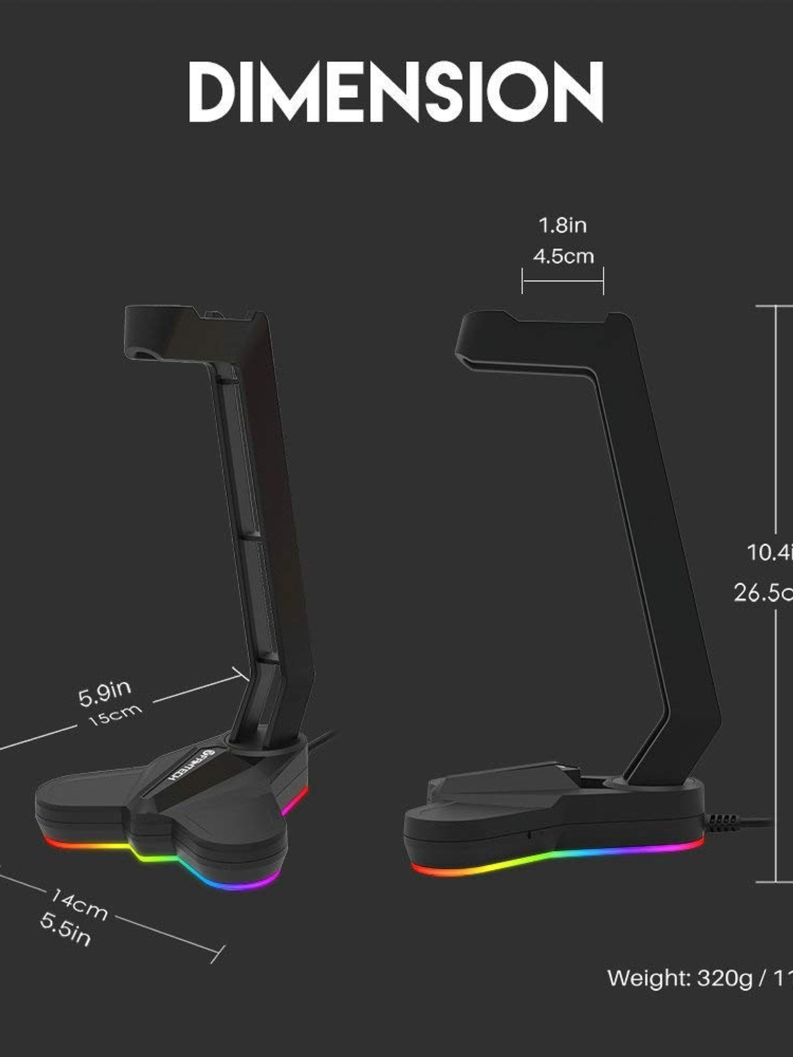 SOPORTE AUDIFONO FANTECH NEGRO 2