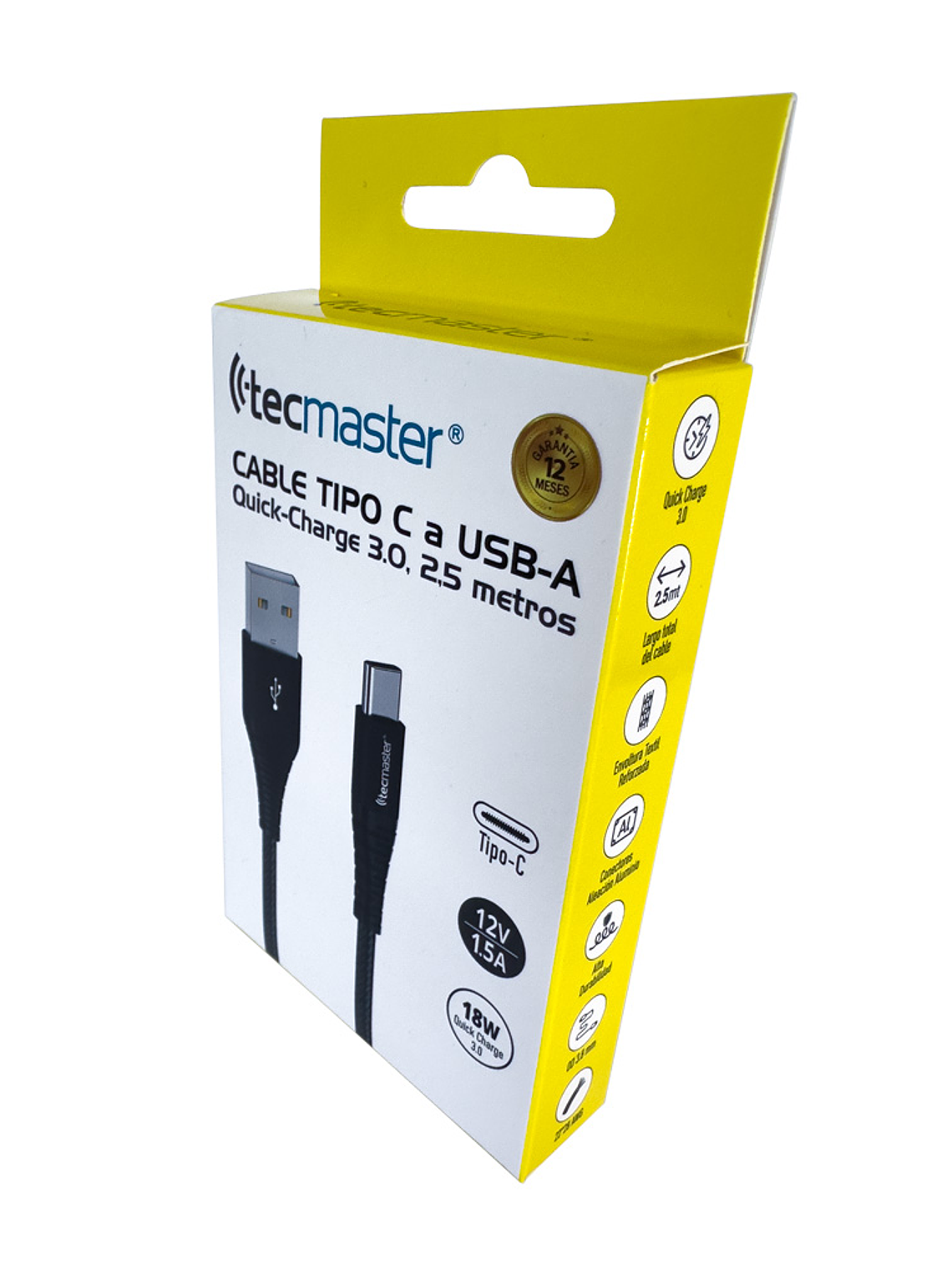 CABLE USB A TIPO C TECMASTER 3.0/ 2.5 MTS 1