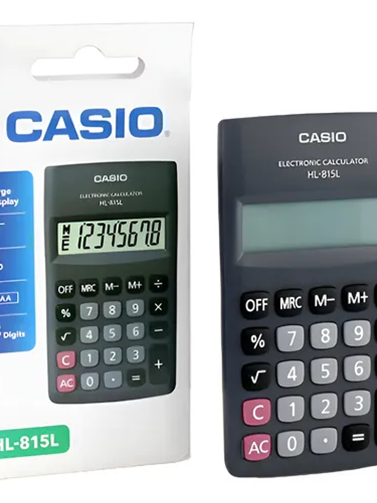 CALCULADORA CASIO HL-815 NEGRA 1