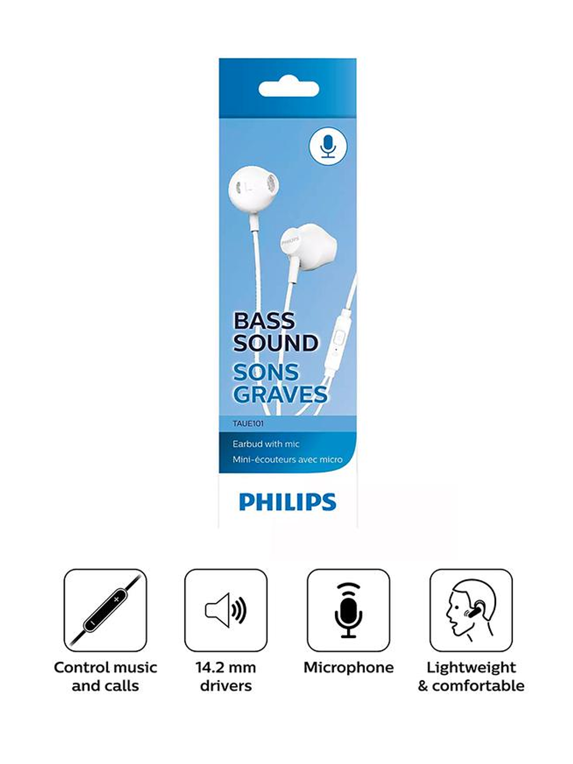 AUDIFONO PHILLIPS TAUE101 BLANCO 1