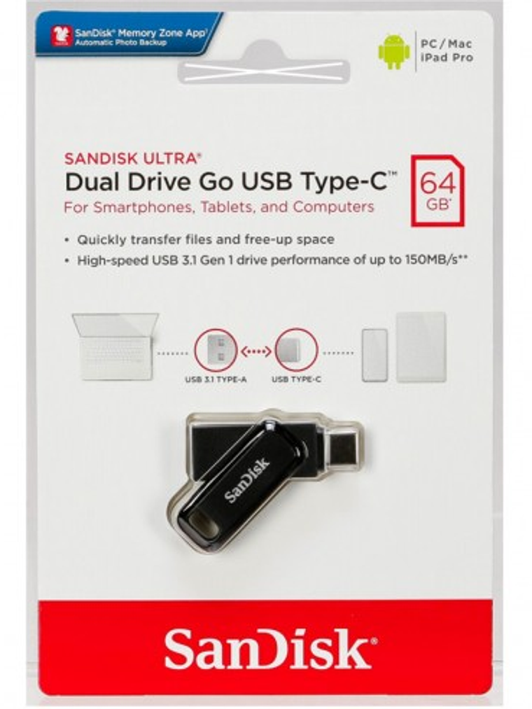 PENDRIVE DUAL SANDISK TIPO C 64 GB 1