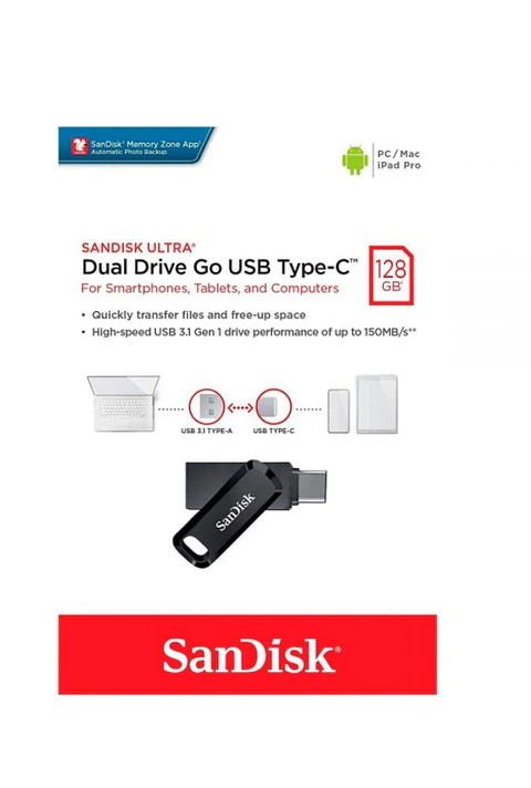 PENDRIVE DUAL SANDISK TIPO C 128 GB