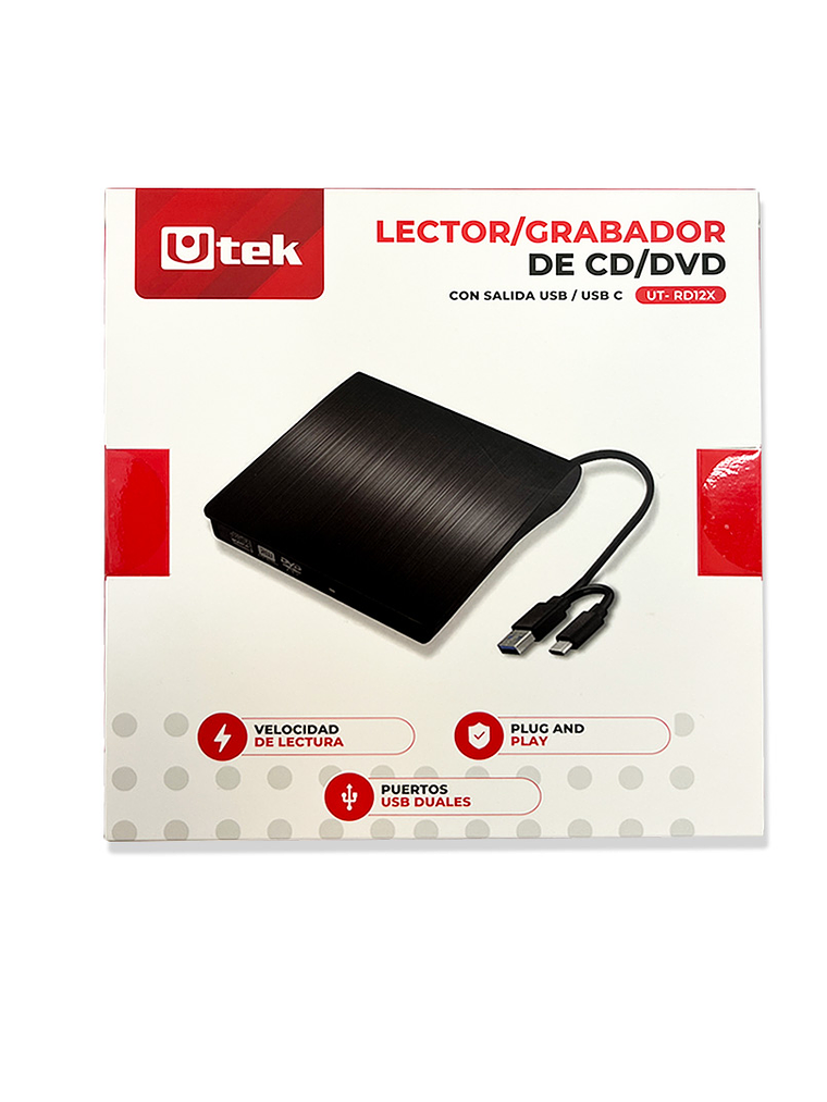 LECTOR Y GRABADOR DE CD Y DVD UTEK 2