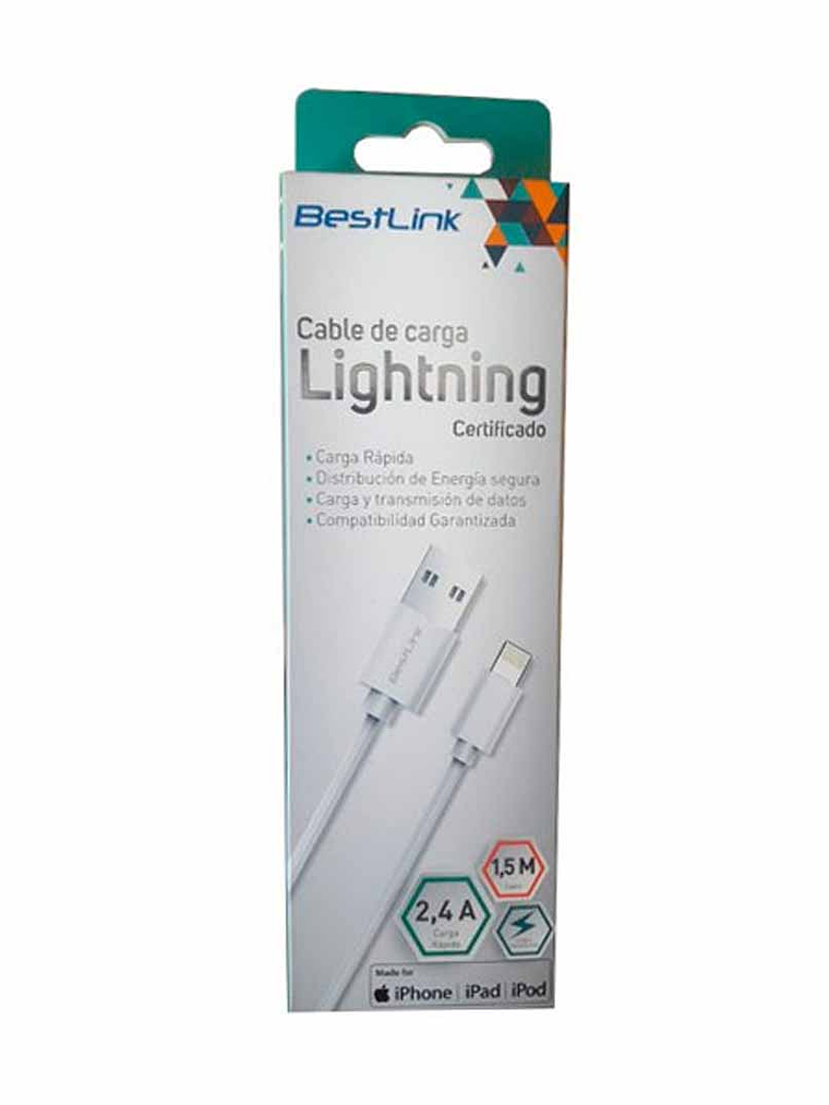 CABLE BESTLINK LIGHTNING CERTIFICADO 1.5 MTS 1