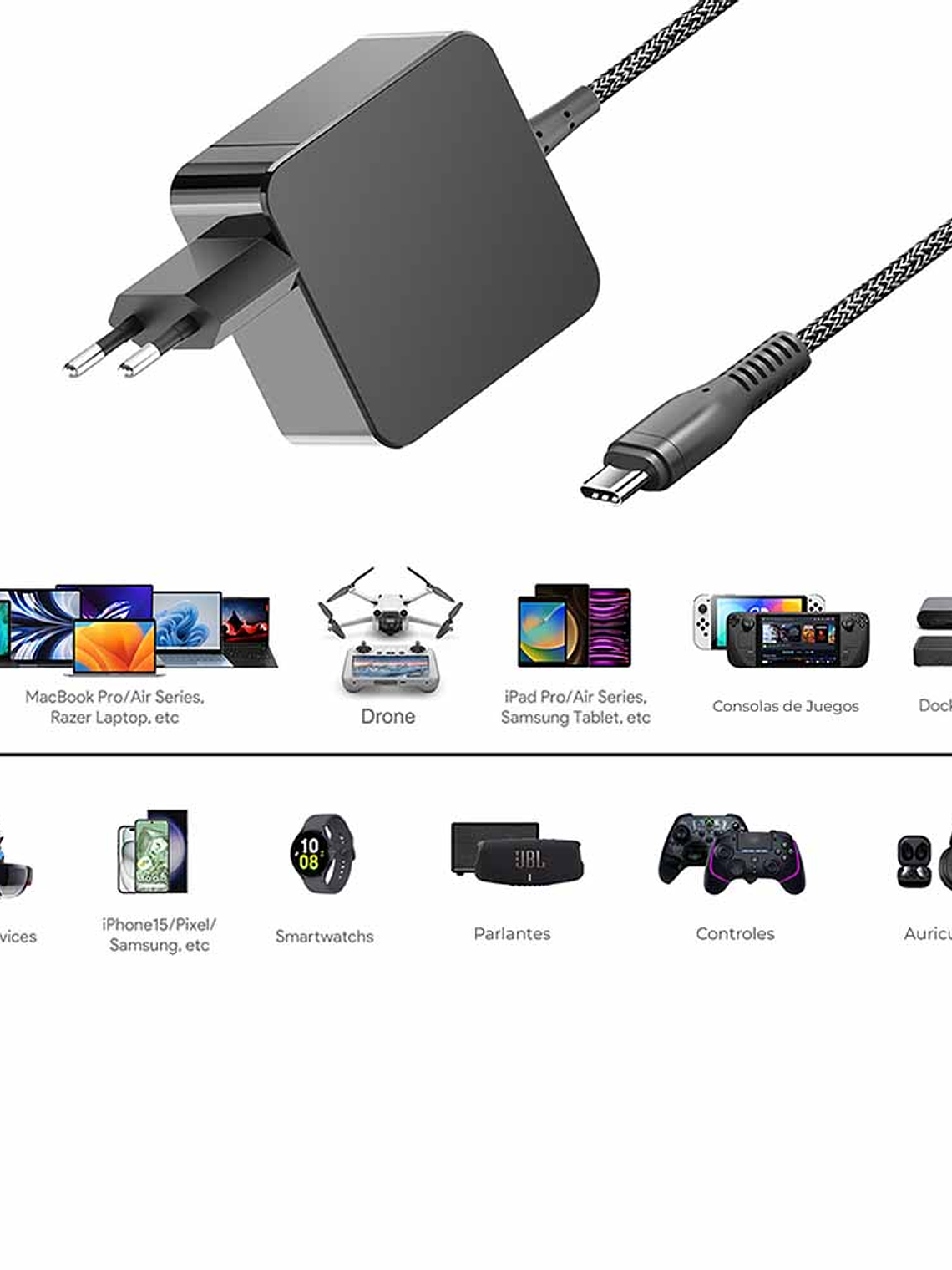 CARAGADOR UNIVERSAL TIPO C UTEK 65 W 7