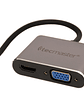 TECMASTER ADAPTADOR TIPO-C 3.1 A VGA + HDMI 4K@60HZ, CARCASA ALUMINIO, GRIS/NEGRO - Miniatura 2