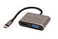 TECMASTER ADAPTADOR TIPO-C 3.1 A VGA + HDMI 4K@60HZ, CARCASA ALUMINIO, GRIS/NEGRO - Miniatura 2