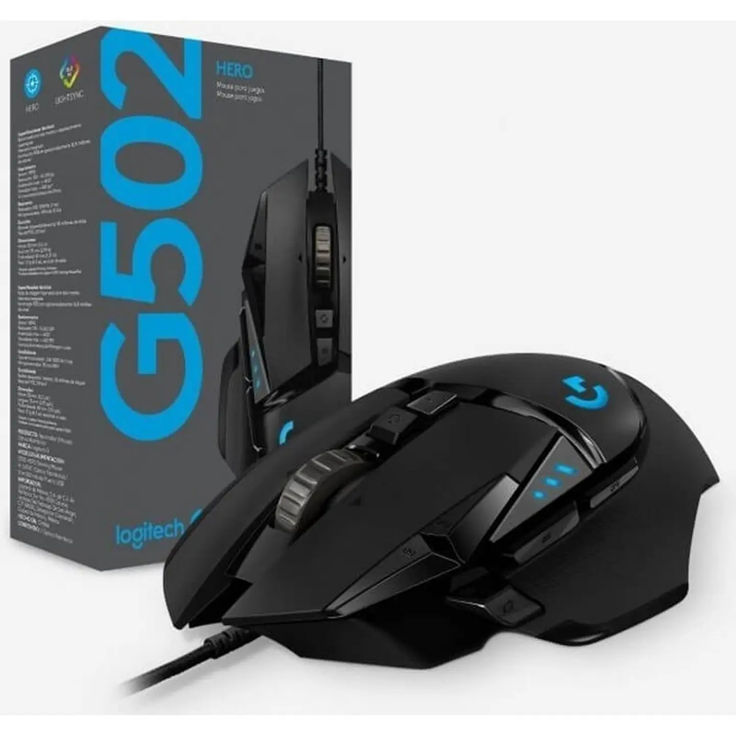 Mouse Gamer Logitech G502 Hero, Gaming Mouse, 16,000 DPI, 11 Botones 3