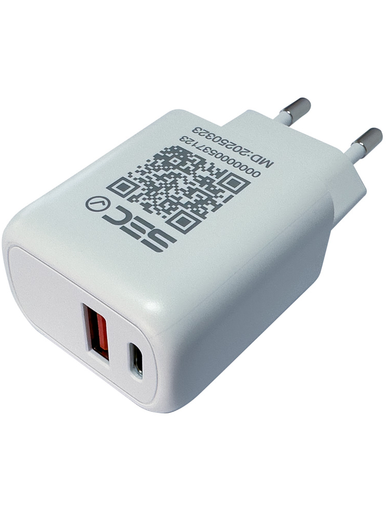 TECMASTER CARGADOR QUICK CHARGE 30W, PUERTOS USB-A Y TIPO-C PD 3.0 1
