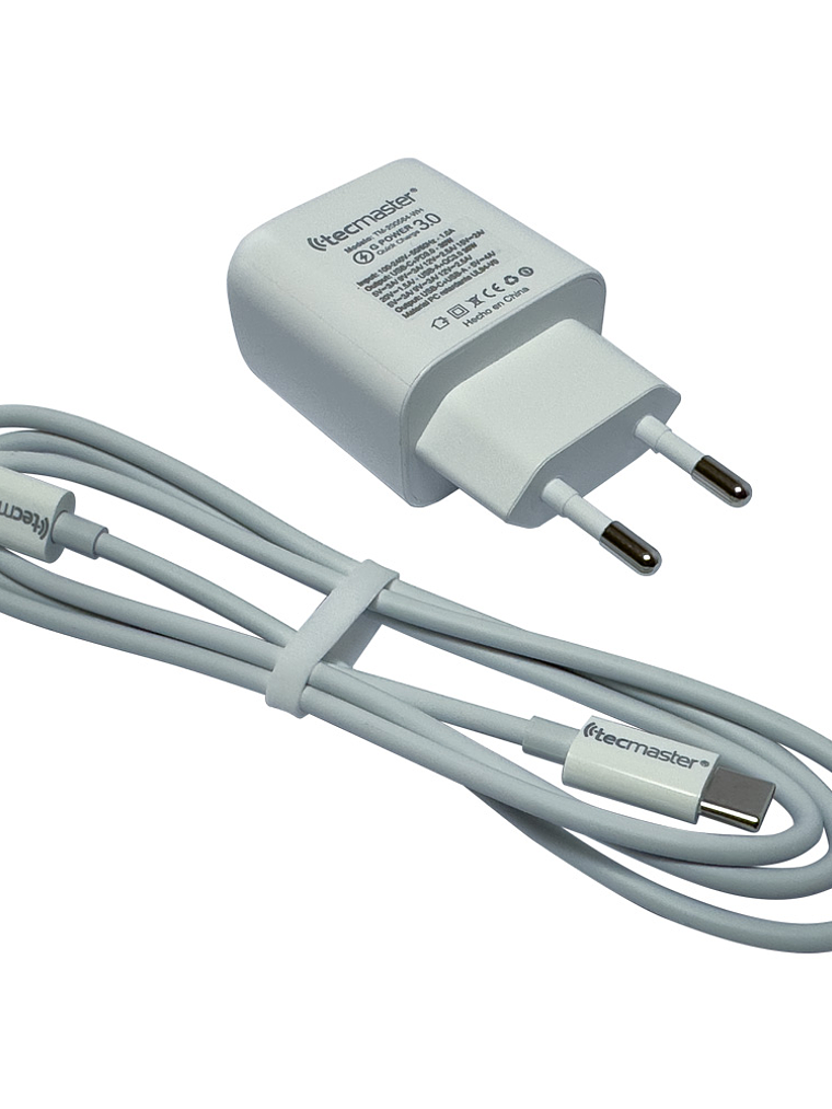 TECMASTER CARGADOR QUICK CHARGE 30W, PUERTOS USB-A Y TIPO-C PD 3.0 4
