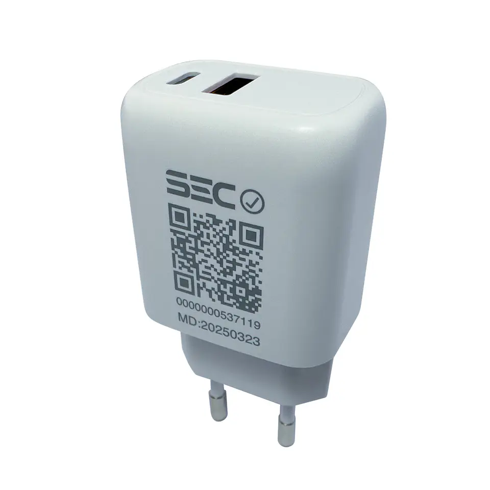 TECMASTER CARGADOR QUICK CHARGE 20W, PUERTOS USB-A Y TIPO-C PD 3.0 1
