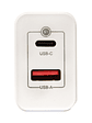 TECMASTER CARGADOR DE PARED, FAST CHARGING 2 PUERTOS, 1PD3.0 + 1QC3.0 – 45W, BLANCO - Miniatura 1