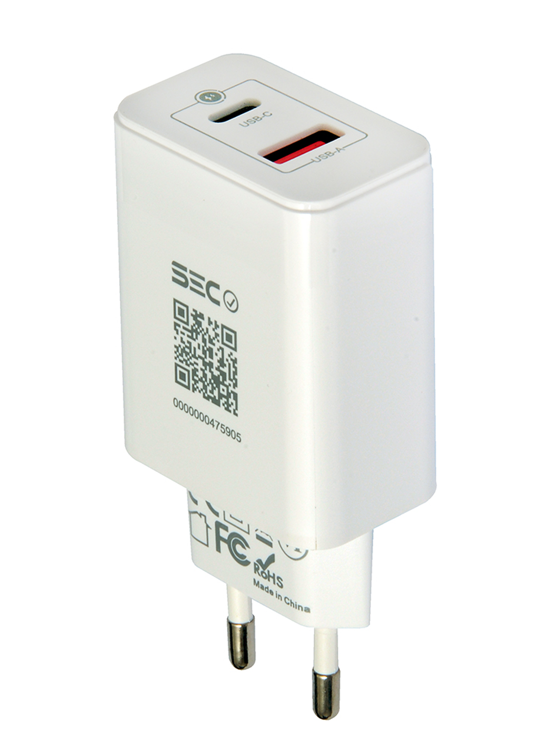 TECMASTER CARGADOR DE PARED, FAST CHARGING 2 PUERTOS, 1PD3.0 + 1QC3.0 – 45W, BLANCO 2