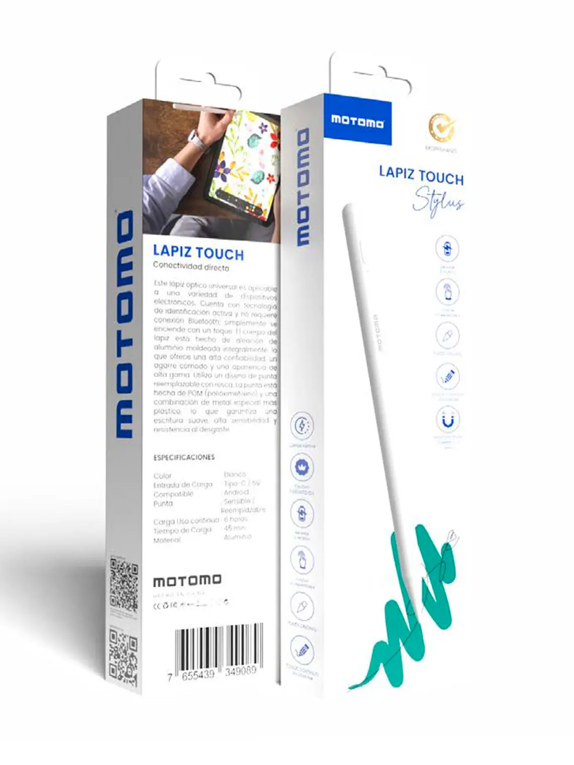 Lápiz Pencil Tactil Motomo Touch Stylus Android 1