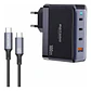 Cargador Rápido Motomo 100w Gan Cuádruple + Cable Tipo C Negro - Miniatura 1