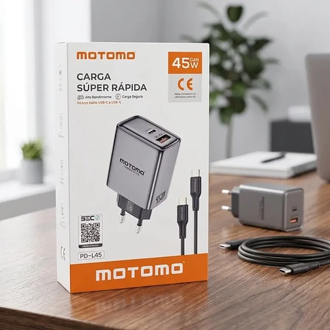 Cargador Carga Súper Rápida 45w - Motomo Tipo C
