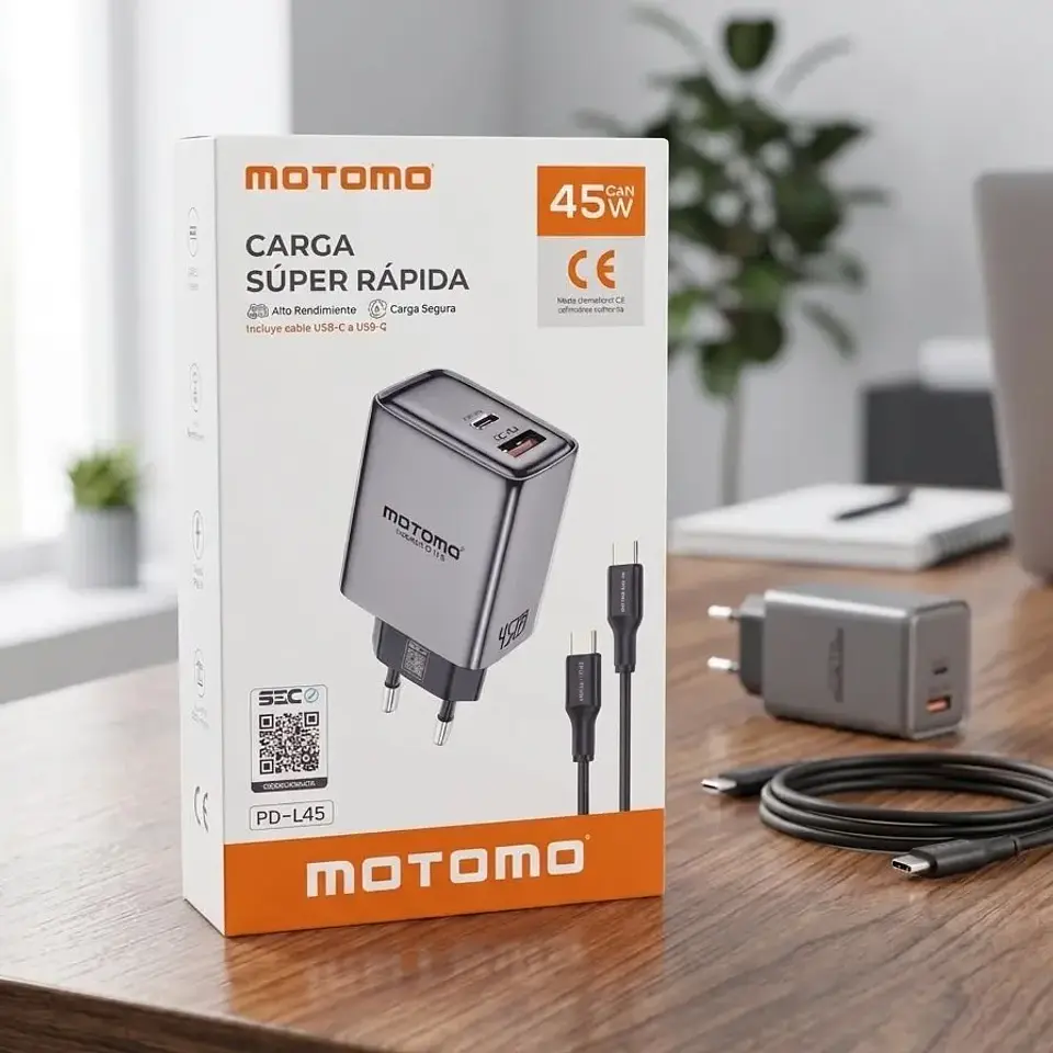 Cargador Carga Súper Rápida 45w - Motomo Tipo C 1