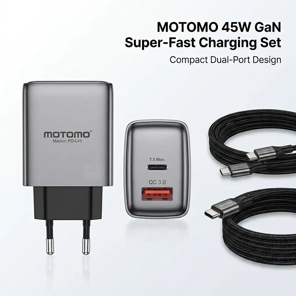 Cargador Carga Súper Rápida 45w - Motomo Tipo C 3