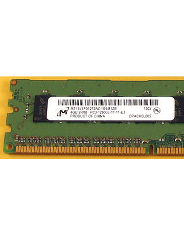 Memoria Ram 4gb / 1600Mhz EDIMM PC3L-12800E / Ecc Unbuffered  / 1.35v / 669238-071 662609-572 662609-571 