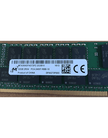 Memoria Ram 32gb / 2400Mhz RDIMM PC4-19200R - 2400T-R / Ecc Registered MTA36ASF4G72PZ-2G3 819412-001 805351-B21 809083-091