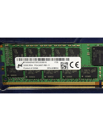Memoria Ram 32gb / 2400Mhz RDIMM PC4-19200R - 2400T-R / Ecc Registered MTA36ASF4G72PZ-2G3 819412-001 805351-B21 809083-091