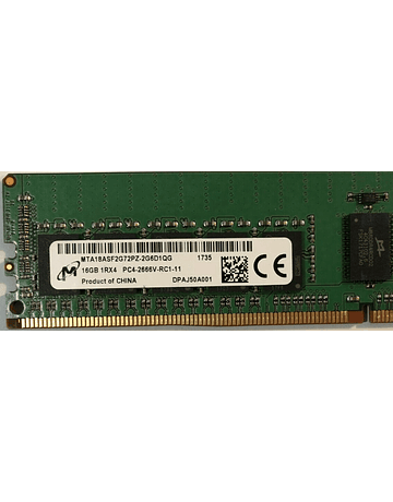 Memoria Ram 16gb / 2666Mhz RDIMM PC4-21300R - 2666V-R / Ecc Registered / 868846-001 840756-091