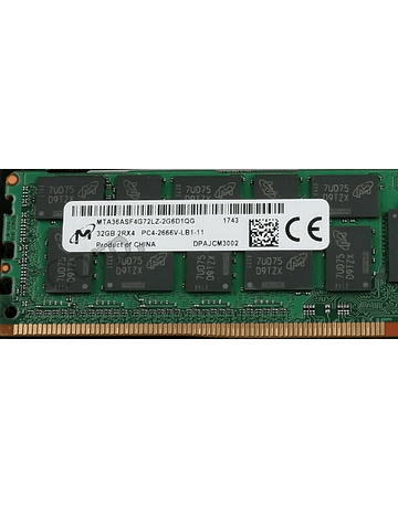 (A Pedido) Memoria Ram 32gb / 2666Mhz RDIMM PC4-21300R - 2666V-R / Ecc Registered / 815100-B21 840758-091