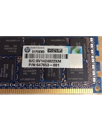 Memoria Ram 16gb / 1333Mhz RDIMM PC3L-10600R / Ecc Registered / 1.35v / 647653-081