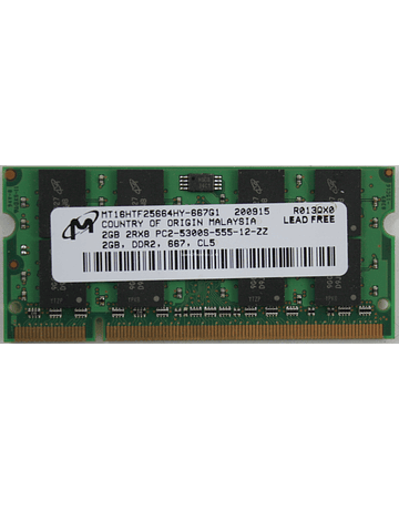 Memoria Ram 2gb / 667Mhz SODIMM PC2-5300S 