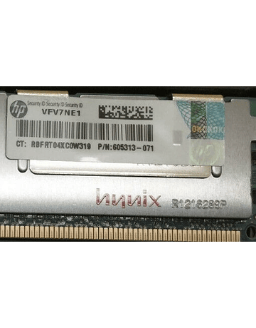 Memoria Ram 8gb / 1333Mhz RDIMM PC3L-10600R / Ecc Registered / 1.35v / 647659-071 664690-001 605313-071