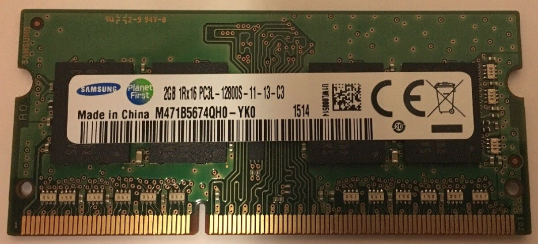 Memoria Ram 2gb / 1600Mhz SODIMM PC3L-12800S / 1.35v 