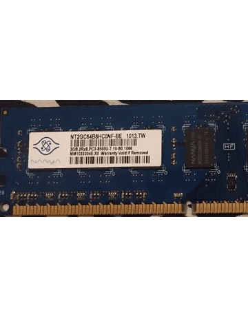 Memoria Ram 2gb / 1066Mhz UDIMM PC3-8500U