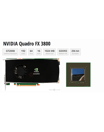Tarjeta de Video Nvidia QUADRO FX3_800 1GB GDDR3 PCI-E Video Card 2 X Display Port 1 X DVI 