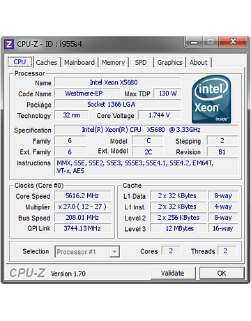 (A pedido) CPU Intel Xeon X5675 6-Core 3.06GHz 12MB 6.4GT/s LGA1366 SLBV7 Server CPU Processor