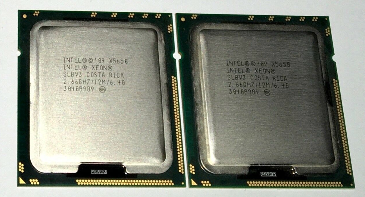 CPU Par Identico de Intel Xeon X5650 6-Core 2.66GHz 12MB 6.4GT/s LGA1366 SLBV7 Server CPU Processor