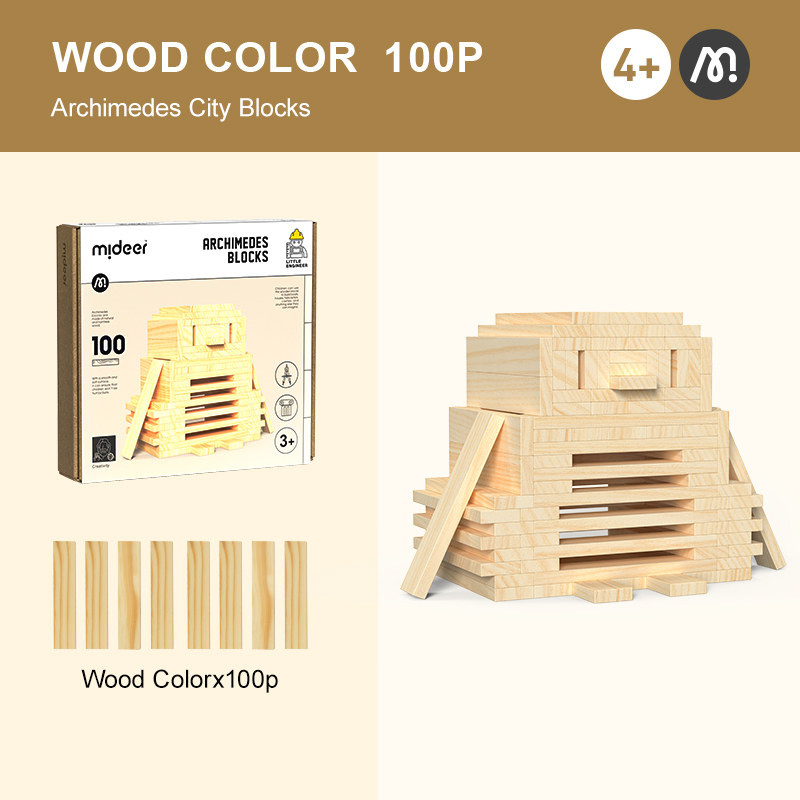 Bloques de madera para construir - 100 piezas