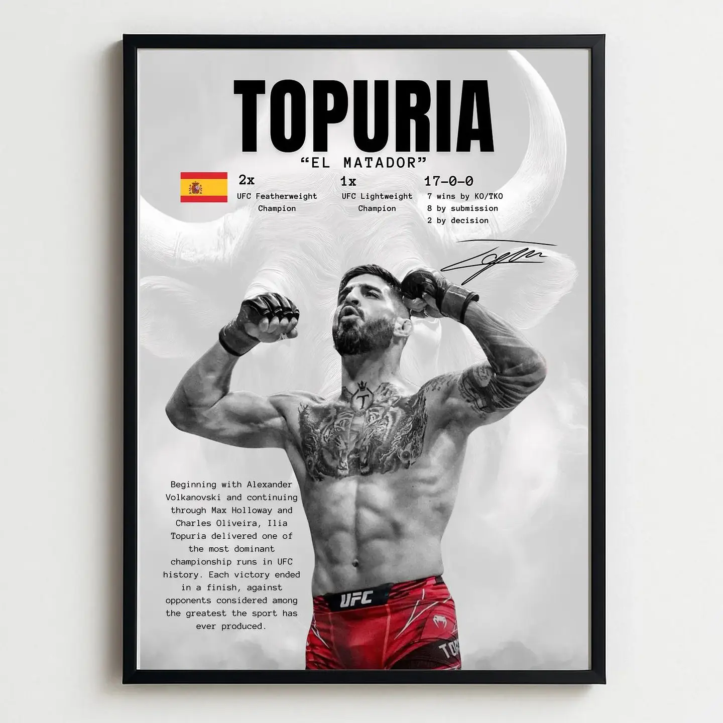 Cuadro De Ilia Topuria Ufc 2026 Peleador MMA + Marco 1