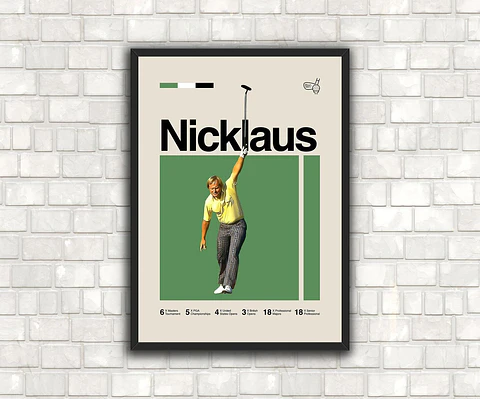 Cuadro Golfista Jack Nicklaus Golf Leyenda decoración