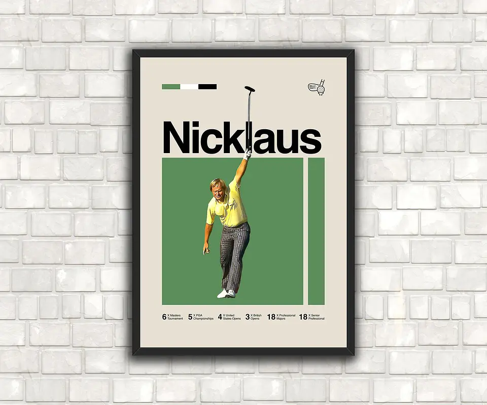 Cuadro Golfista Jack Nicklaus Golf Leyenda decoración 1