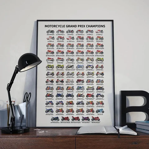 Cuadro Historico Campeones Del Mundo De Moto Gp