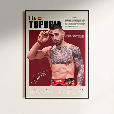 Cuadro De Ilia Topuria UFC I Peleador MMA + Marco