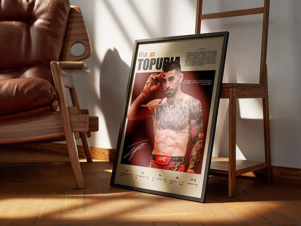 Cuadro De Ilia Topuria UFC I Peleador MMA + Marco 2